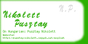 nikolett pusztay business card